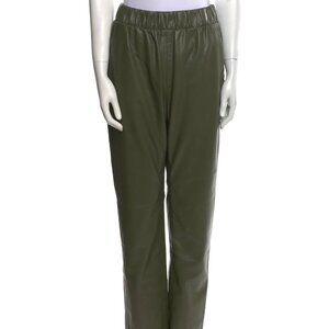 Anine Bing Colton Faux Leather Pants in Green